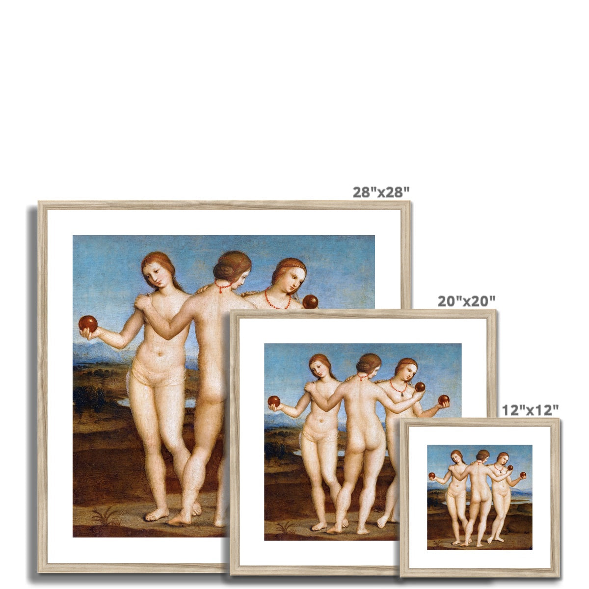 Three Graces (1504) by Raphael Raffaello Framed & Mounted Print