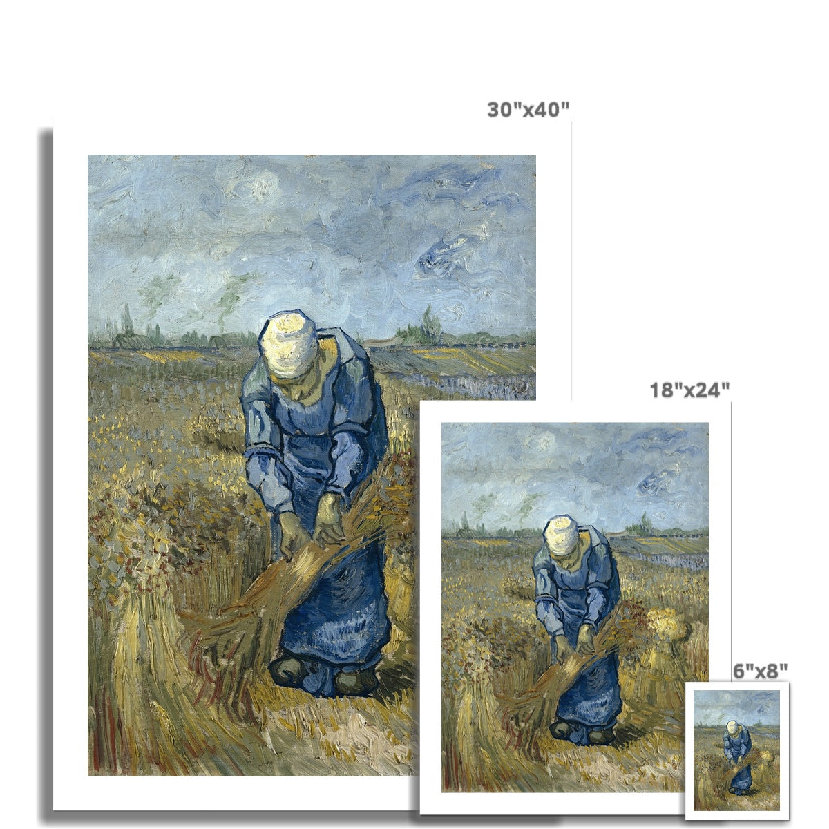 Peasant Woman Binding Sheaves by Vincent van Gogh Fine Art Print