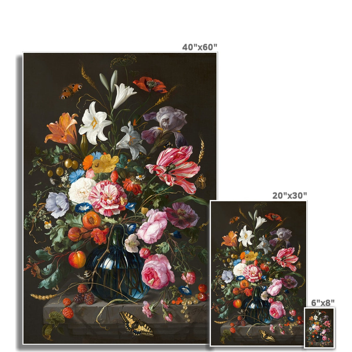 Vase of Flowers (c. 1670) by Jan Davidsz de Heem Fine Art Print