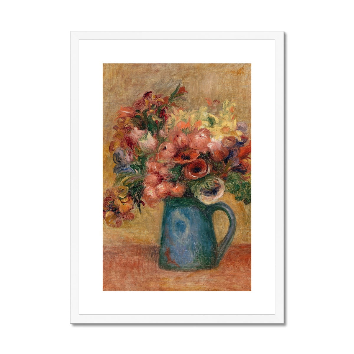 Vase of Flowers (Vase de fleurs) by Pierre-Auguste Renoir Framed & Mounted Print