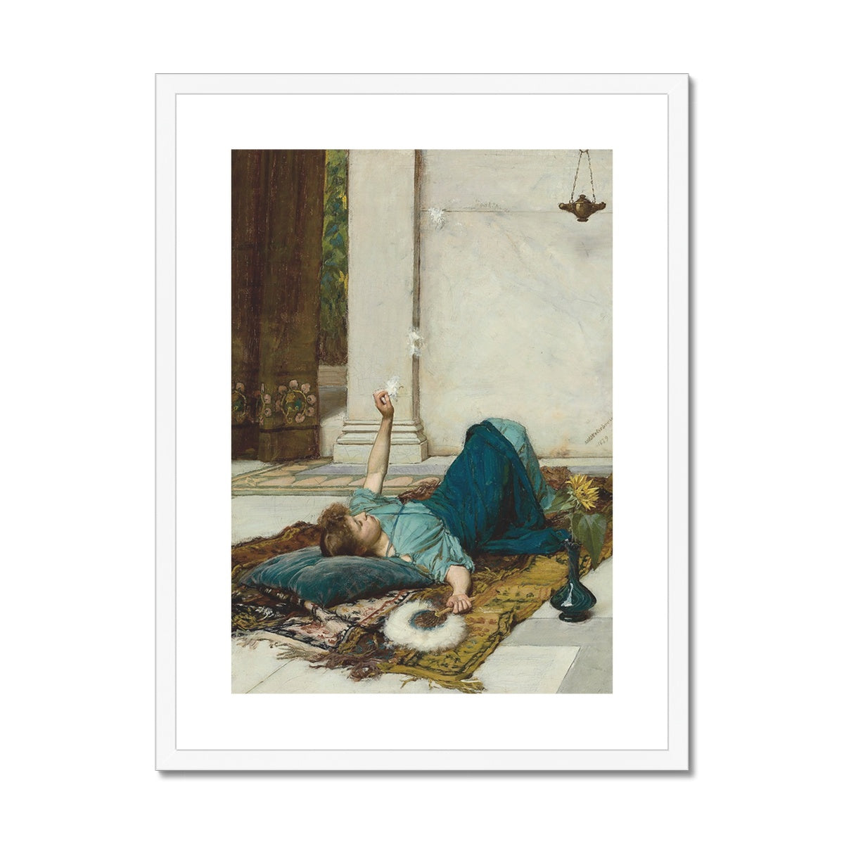 Dolce Far Niente (1879) by John William Waterhouse Framed & Mounted Print