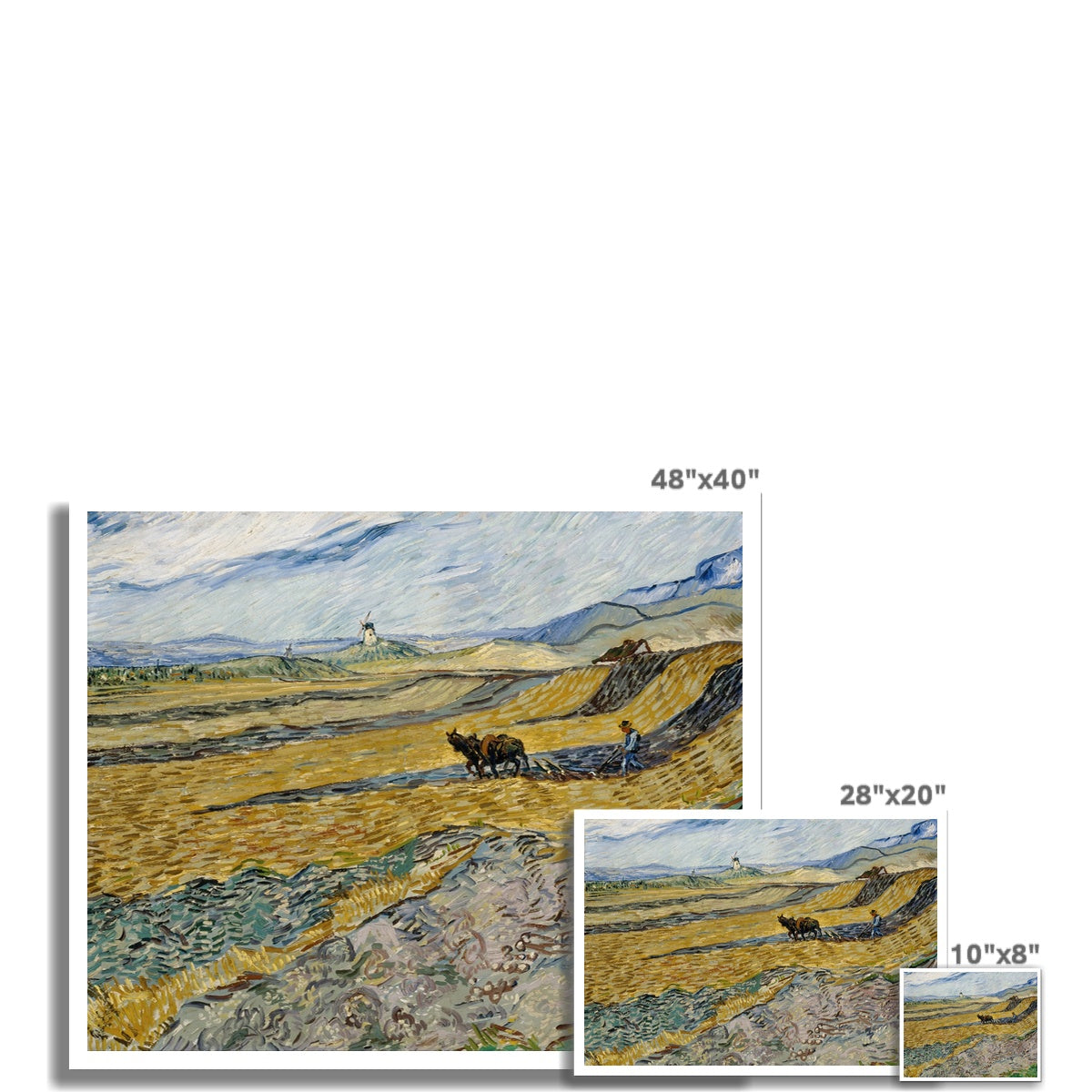 Enclosed Field with Ploughman by Vincent van Gogh  Fine Art Print