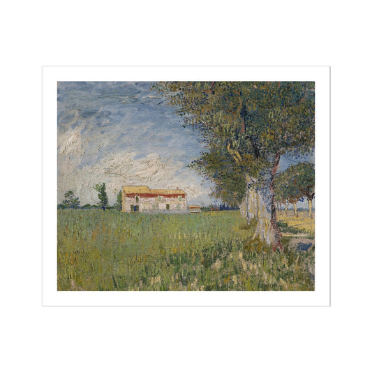 Farmhouse in a wheat field by Vincent van Gogh Fine Art Print