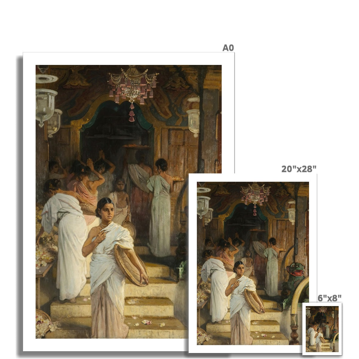 Vor einem indischen Tempel by Friedrich Woldemar Fine Art Print