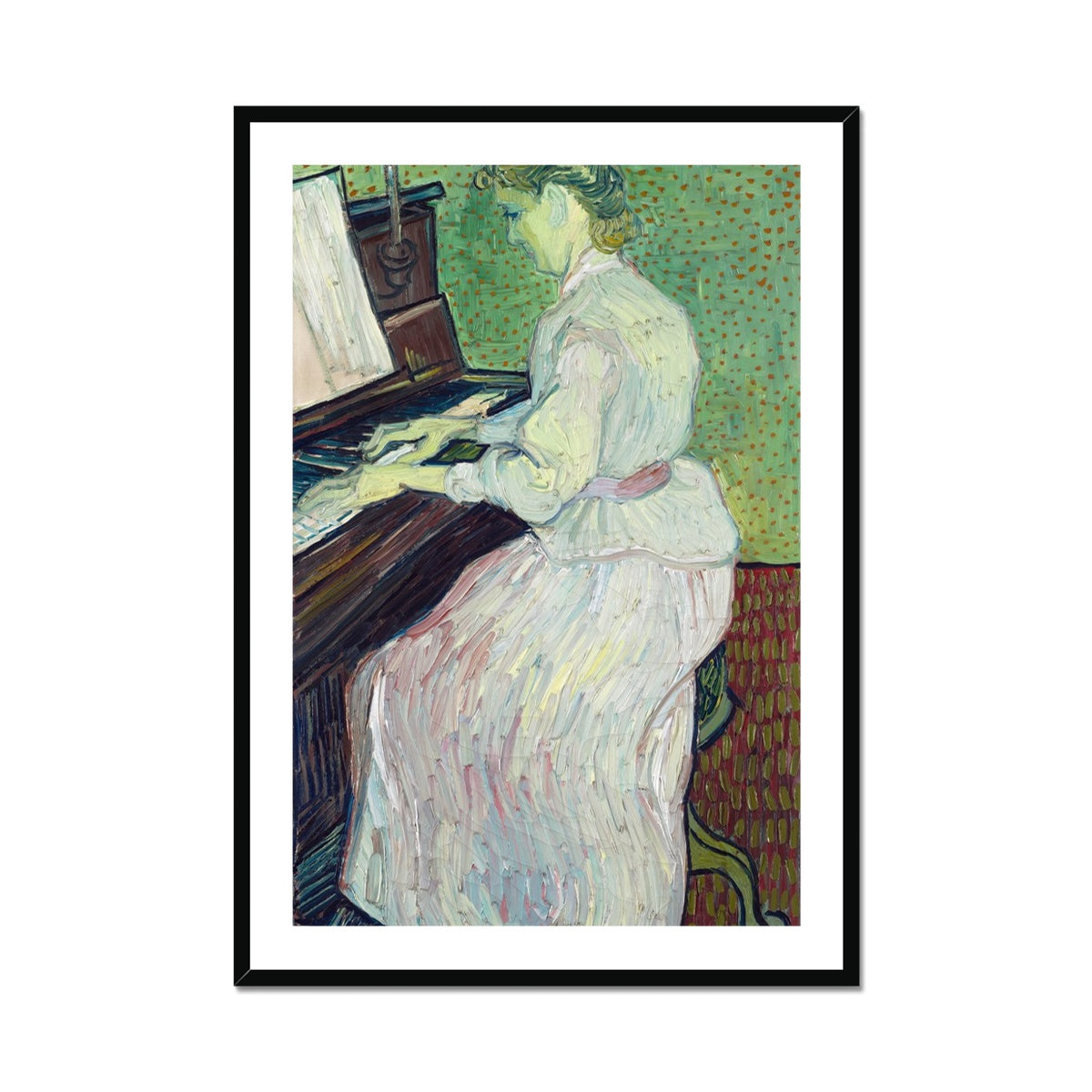 Marguerite Gachet at the Piano by Vincent van Gogh Framed & Mounted Print