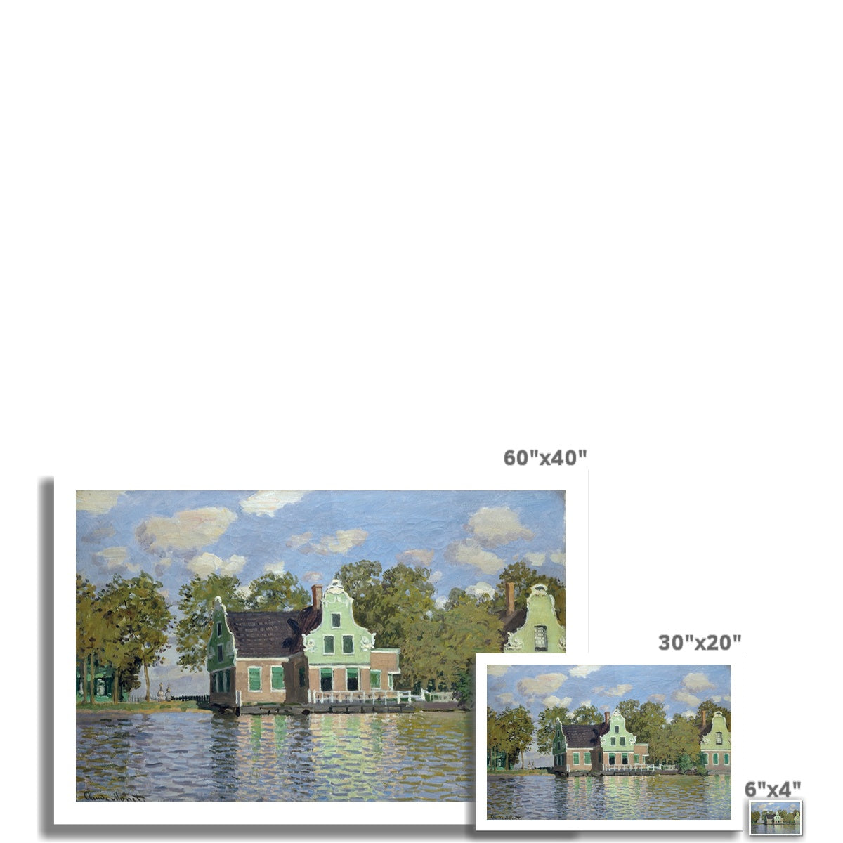 Houses by the Bank of the River Zaan by Claude Monet Fine Art Print