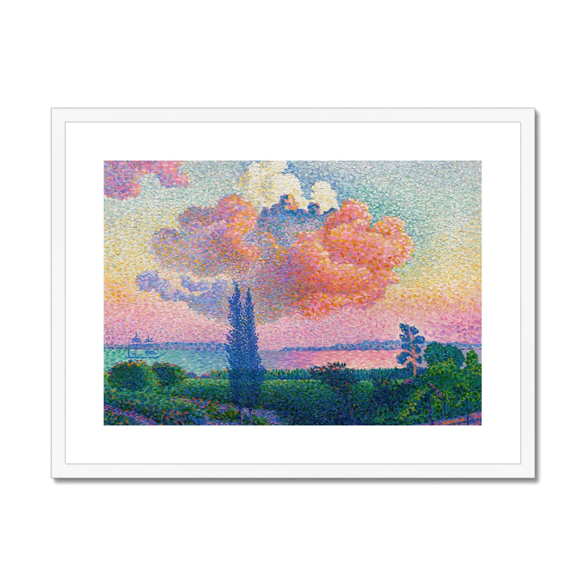 The Pink Cloud by Henri-Edmond Cross Framed & Mounted Print