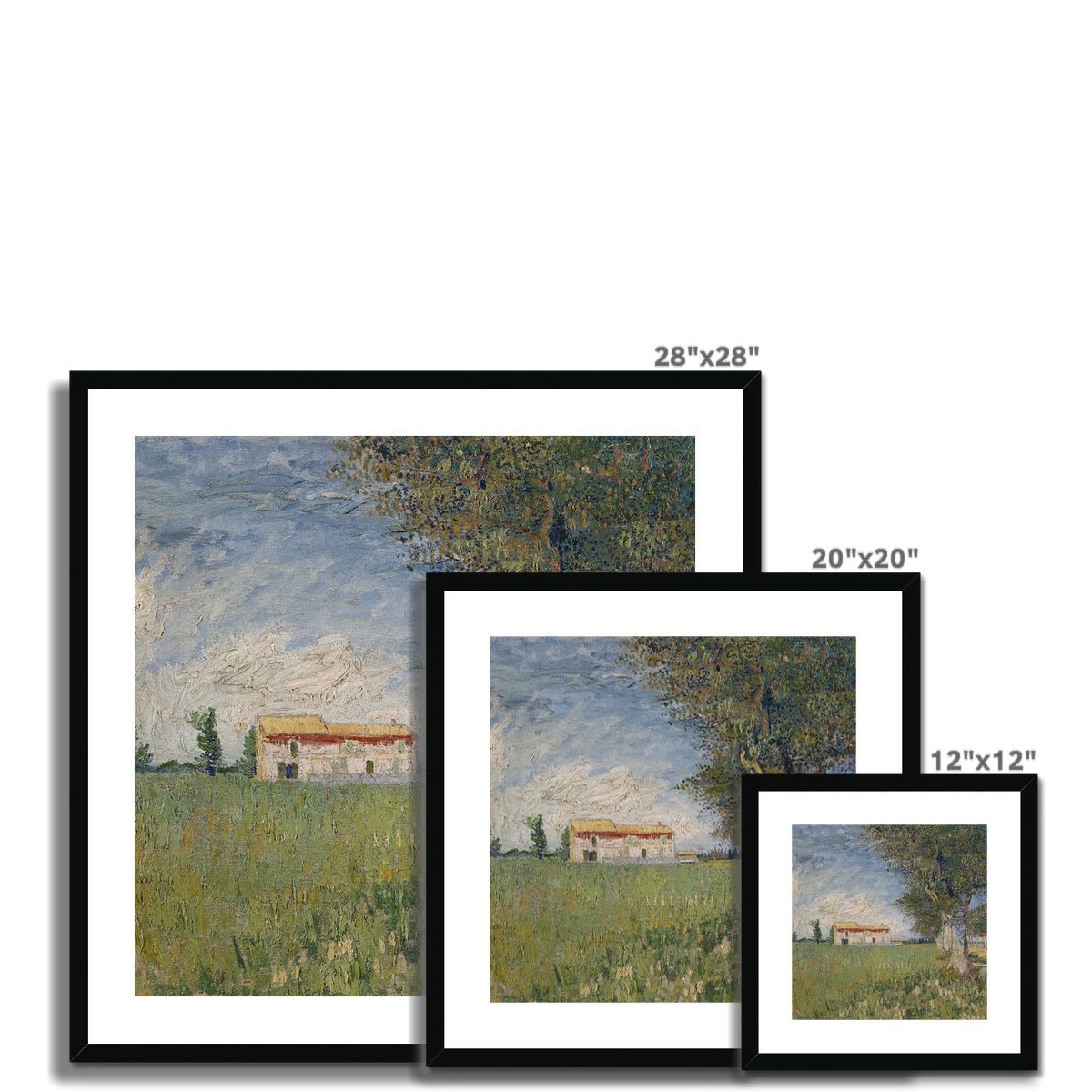 Farmhouse in a wheat field by Vincent van Gogh Framed & Mounted Print