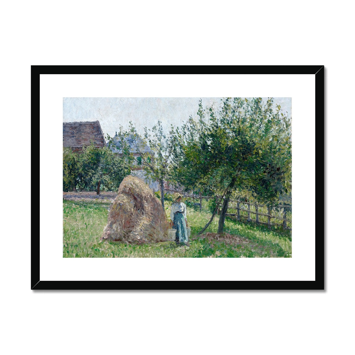 Apple trees in Eragny by Camille Pissarro Framed & Mounted Print