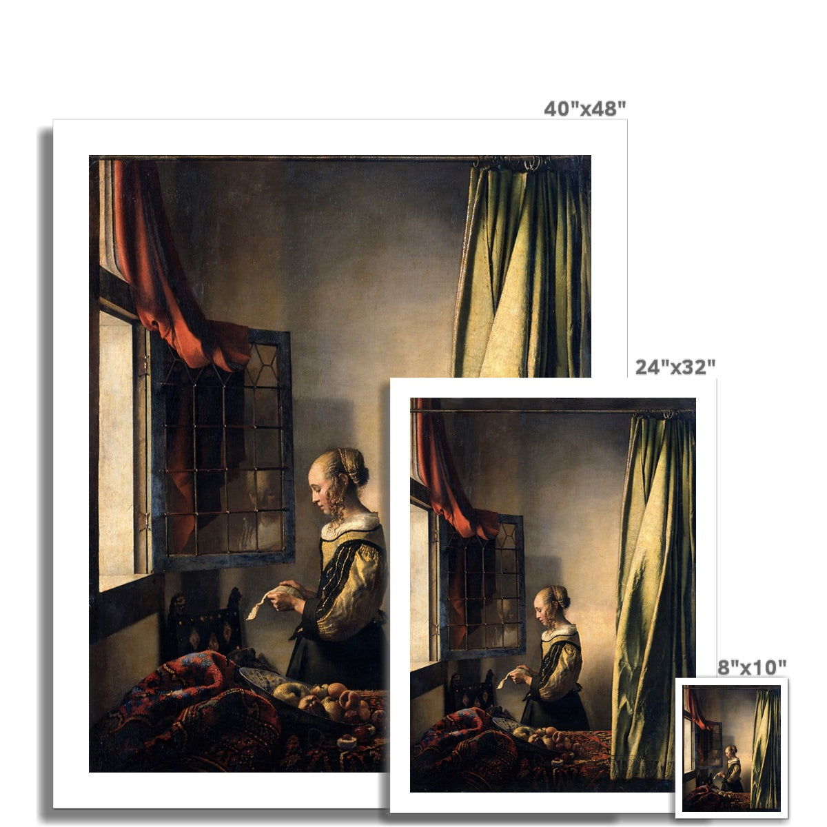 Girl Reading A Letter By An Open Window by Johannes Vermeer Fine Art Print