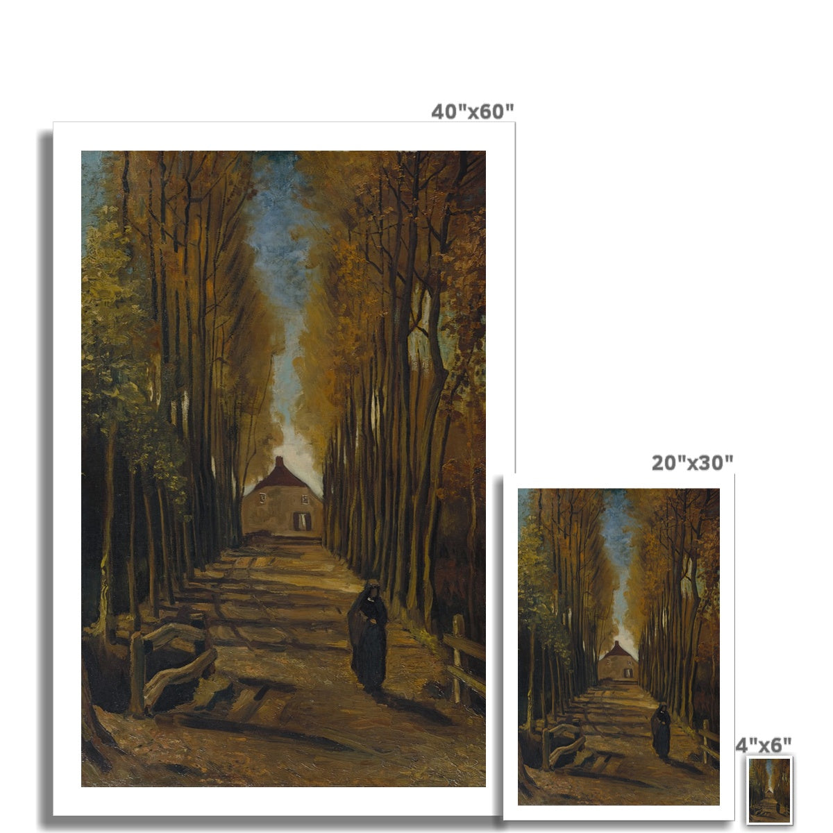 Avenue of Poplars in Autumn by Vincent van Gogh  Fine Art Print