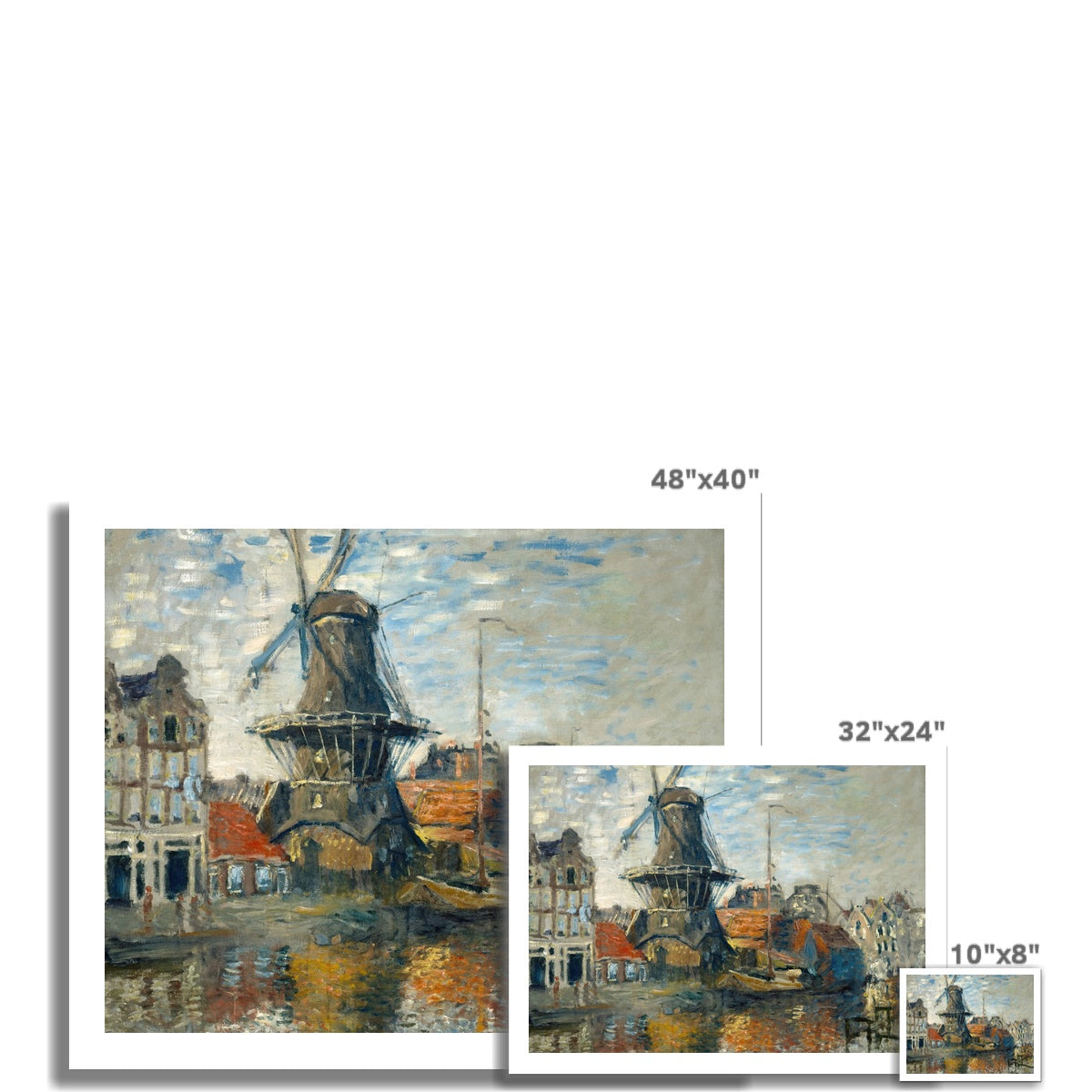 The Windmill on the Onbekende Gracht, Amsterdam by Claude Monet Fine Art Print