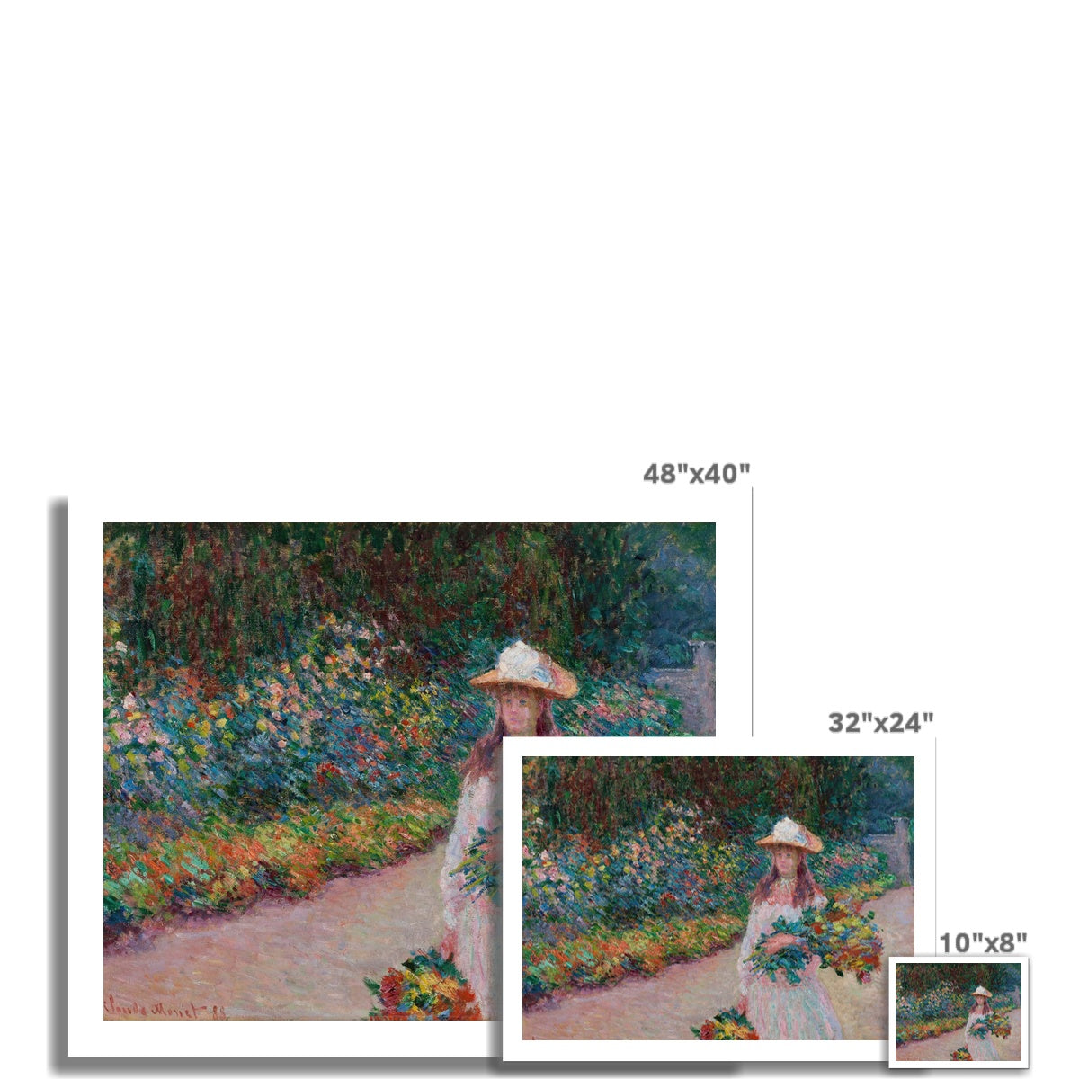 Jeune fille dans le jardin de Giverny by Claude Monet Fine Art Print