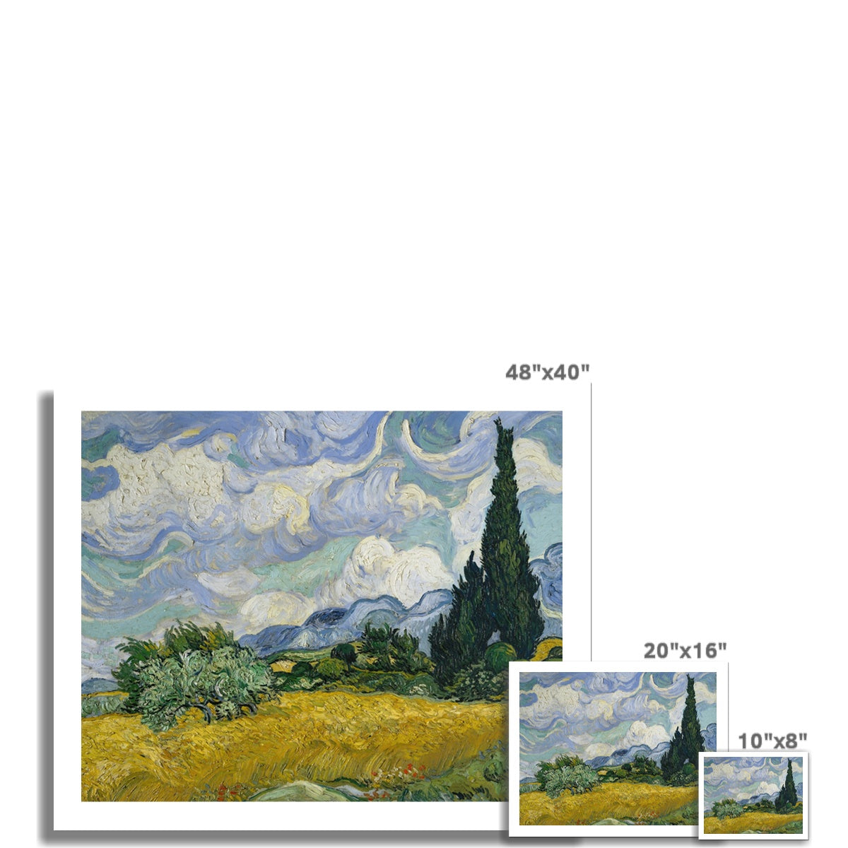 Wheat Field with Cypresses by Vincent van Gogh Fine Art Print