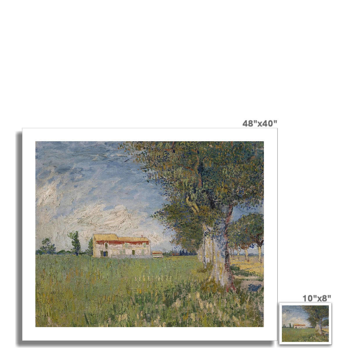 Farmhouse in a wheat field by Vincent van Gogh Fine Art Print