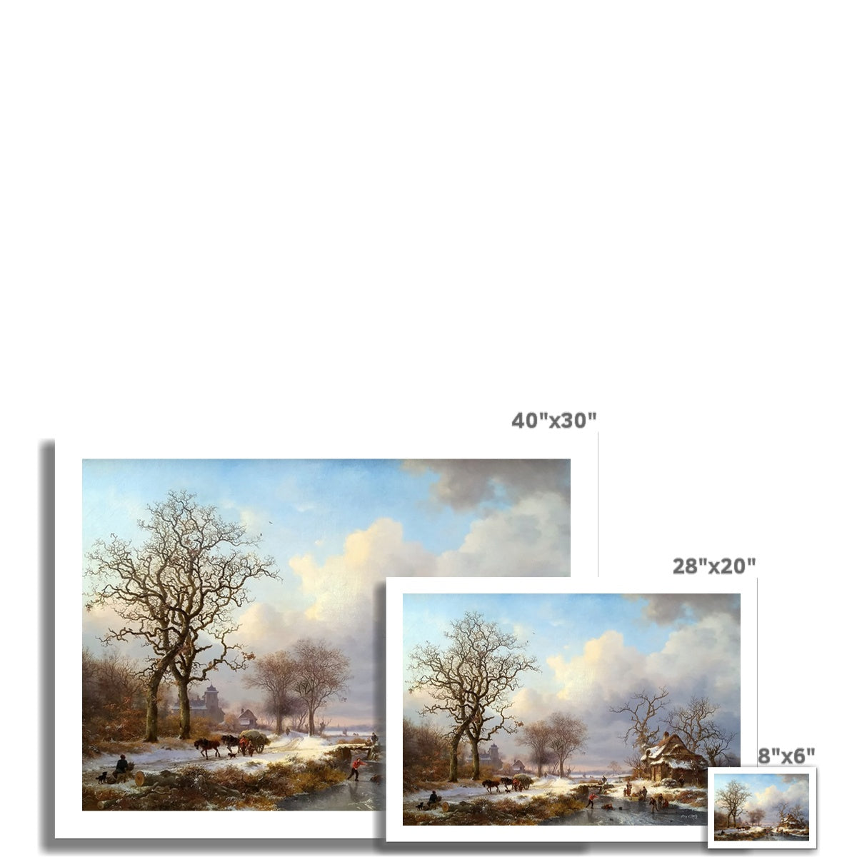 Dutch Winter Landscape with Skaters by Frederik Marinus Kruseman Fine Art Print