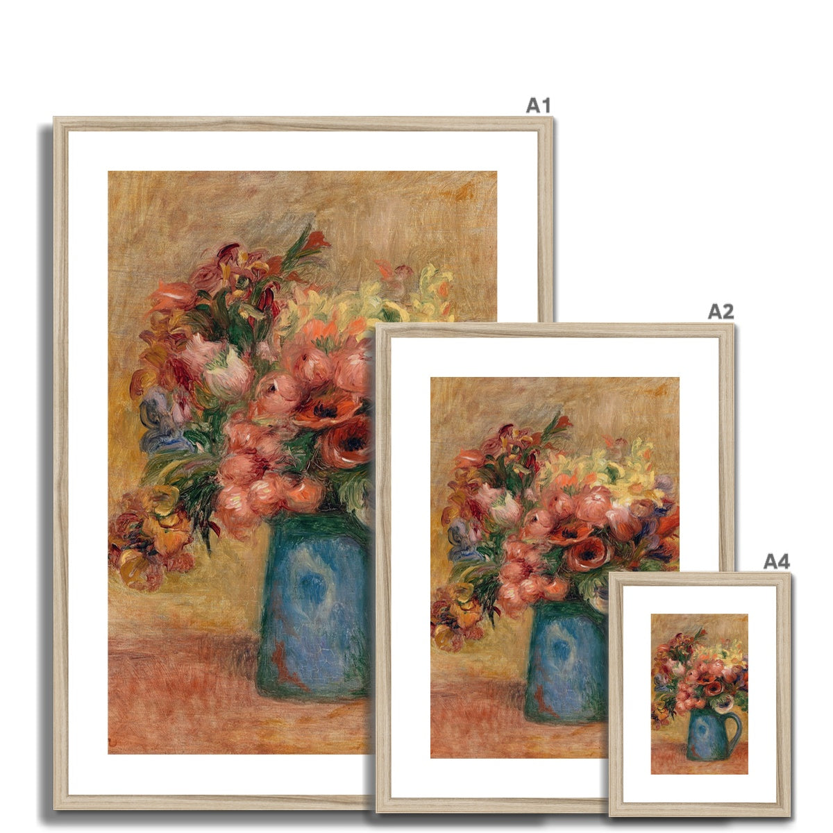 Vase of Flowers (Vase de fleurs) by Pierre-Auguste Renoir Framed & Mounted Print