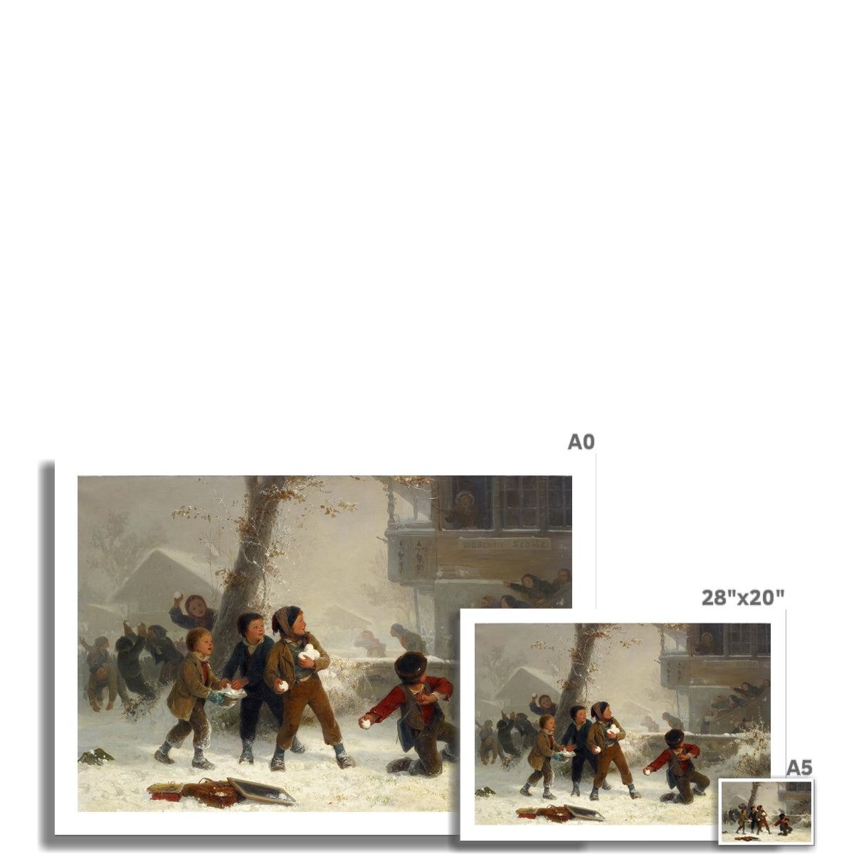 Snowball Fight by Edouard Girardet Fine Art Print