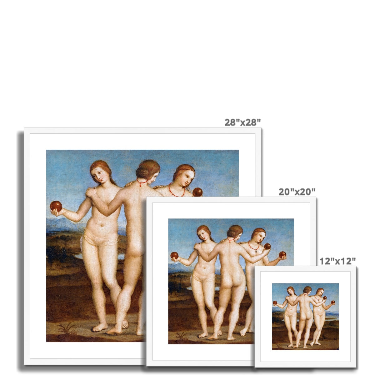 Three Graces (1504) by Raphael Raffaello Framed & Mounted Print