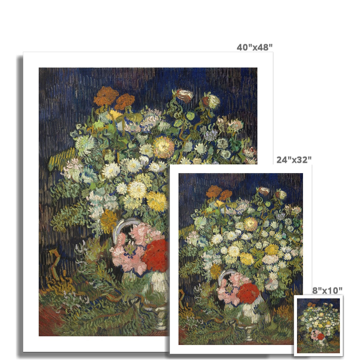 Bouquet of Flowers in a Vase by Vincent van Gogh  Fine Art Print