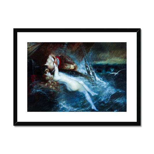 The Kiss of the Siren by Gustav Wertheimer Framed & Mounted Print