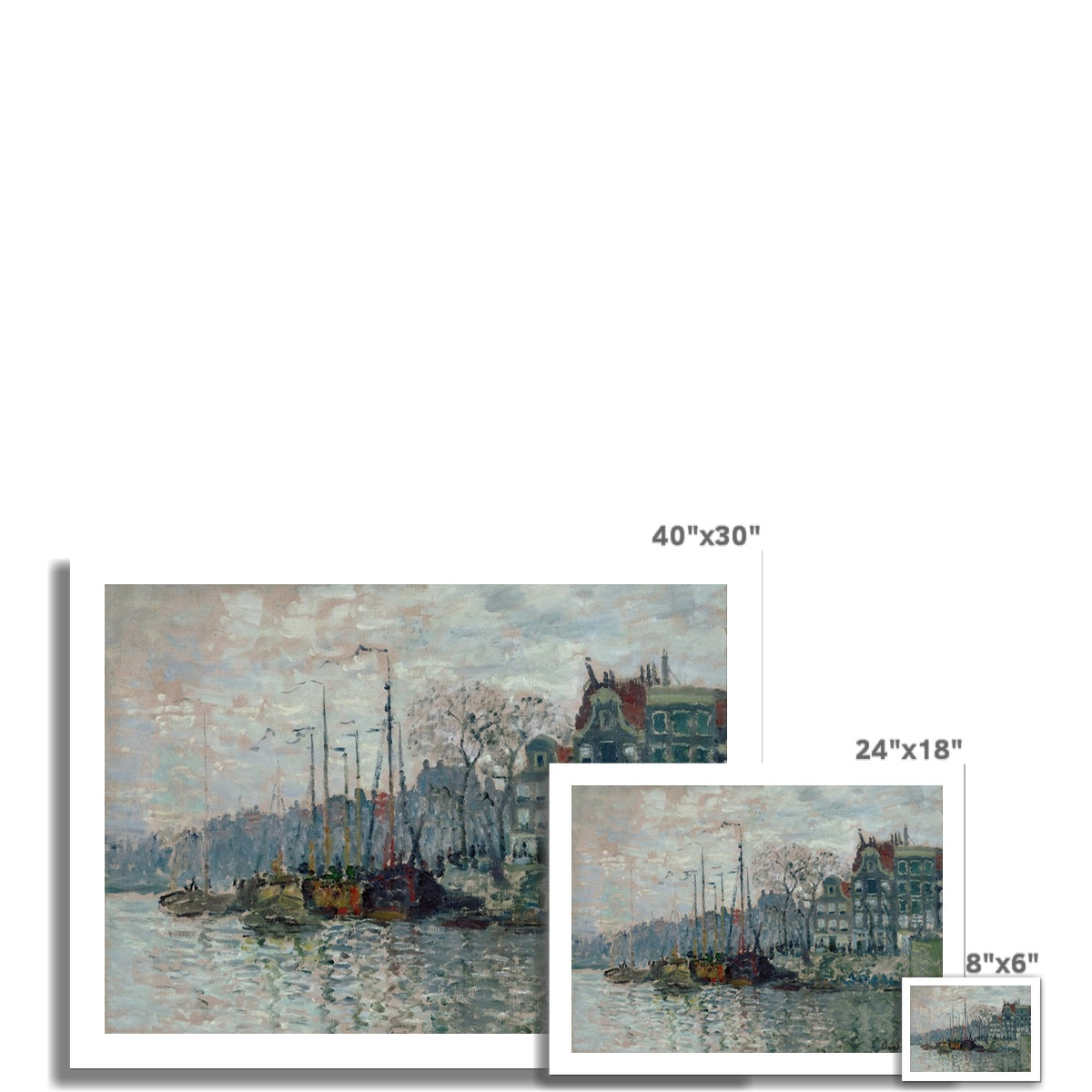 View of the Prins Hendrikkade and the Kromme Waal in Amsterdam by Claude Monet  Fine Art Print