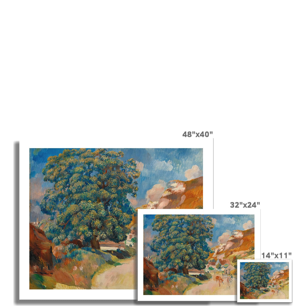 Le Grand Arbre Au Bord De La Route by Pierre-Auguste Renoir Fine Art Print