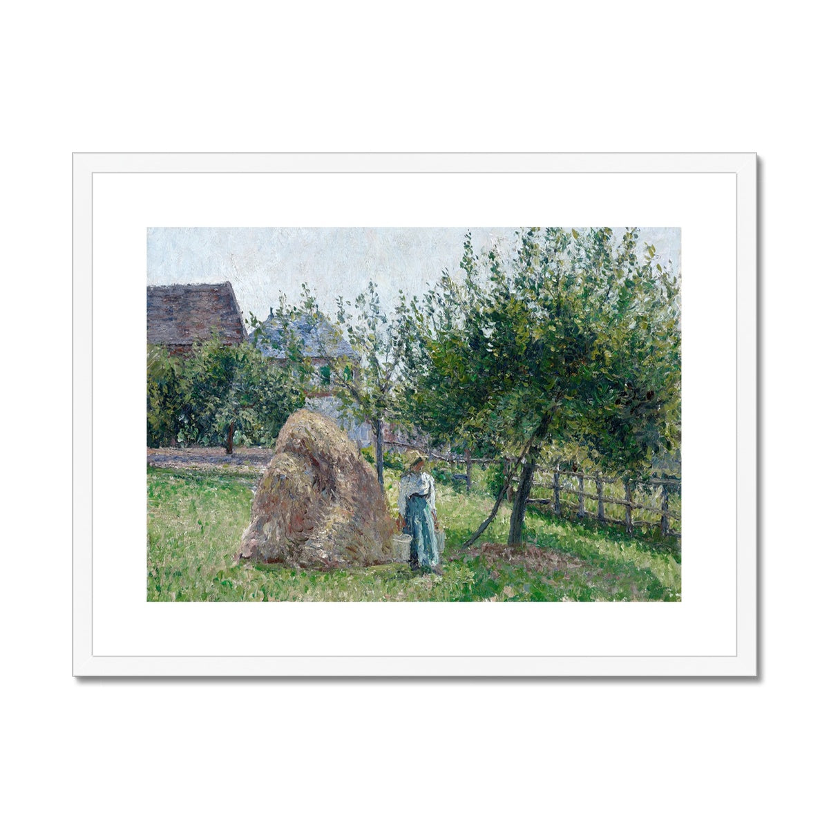 Apple trees in Eragny by Camille Pissarro Framed & Mounted Print