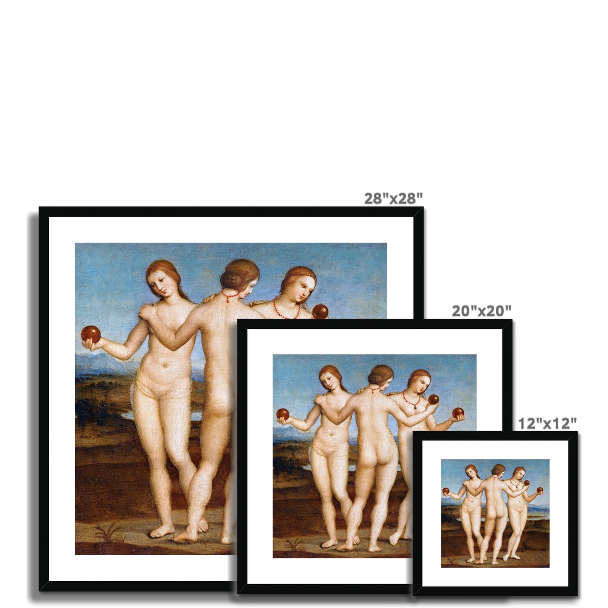 Three Graces (1504) by Raphael Raffaello Framed & Mounted Print