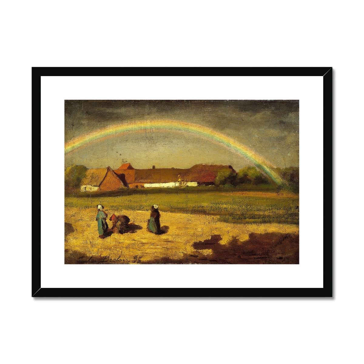 L’arc-en-ciel à Courrières (1855) by Jules Breton Framed & Mounted Print