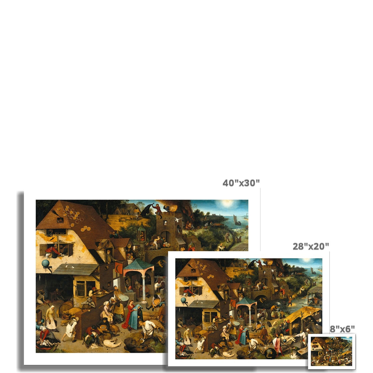 Netherlandish Proverbs (1559) by Pieter Bruegel The Elder Fine Art Print