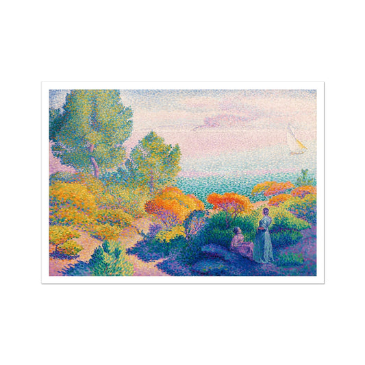 Two Women by the Shore, Mediterranean by Henri Edmond Cross Fine Art Print