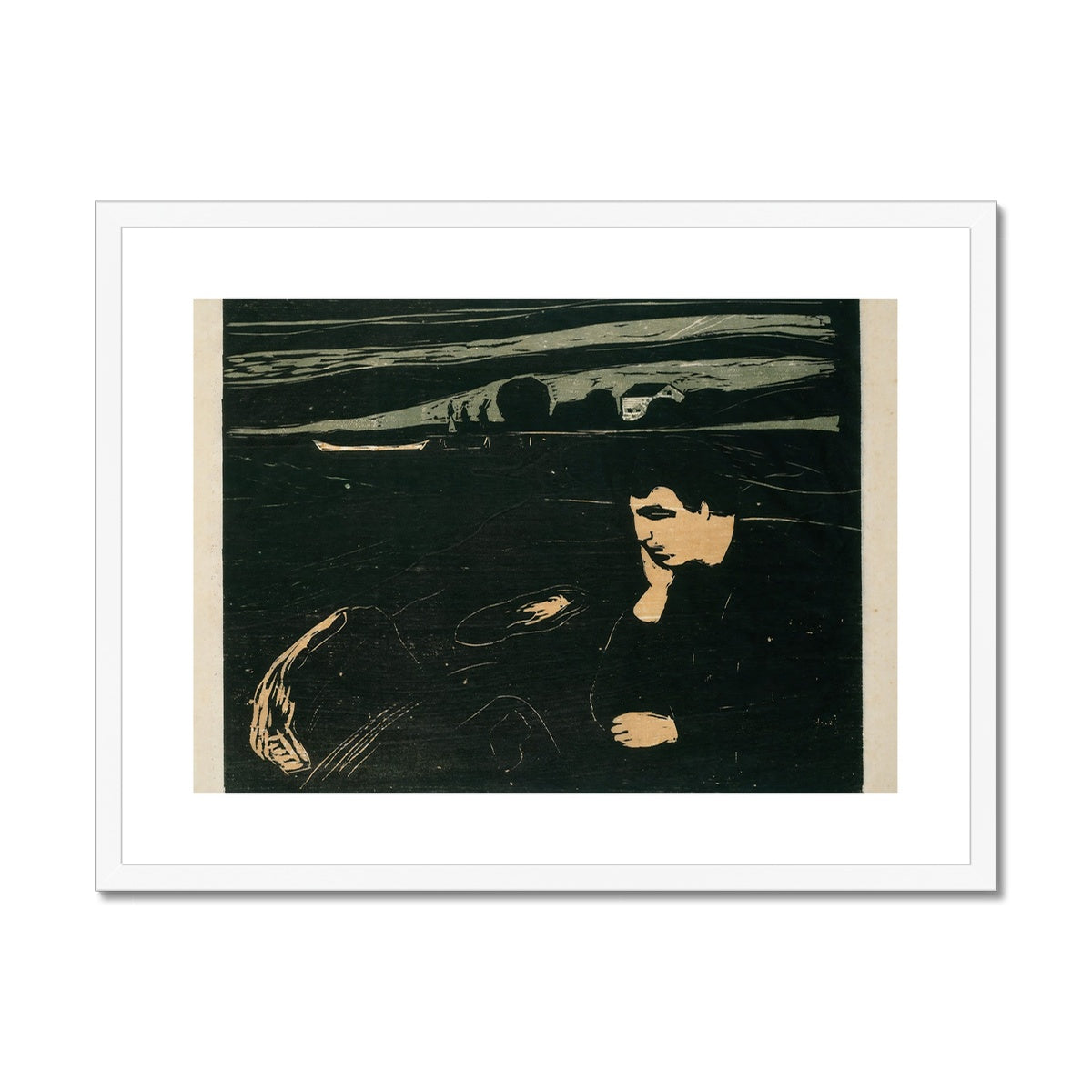 Melancholy III by Edvard Munch Framed & Mounted Print