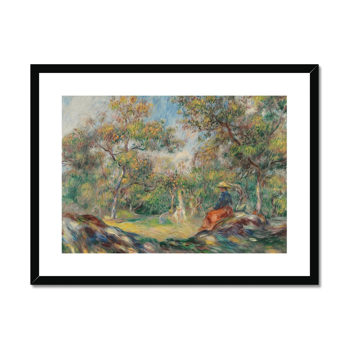 Femme Dans Un Paysage by Pierre-Auguste Renoir Framed & Mounted Print