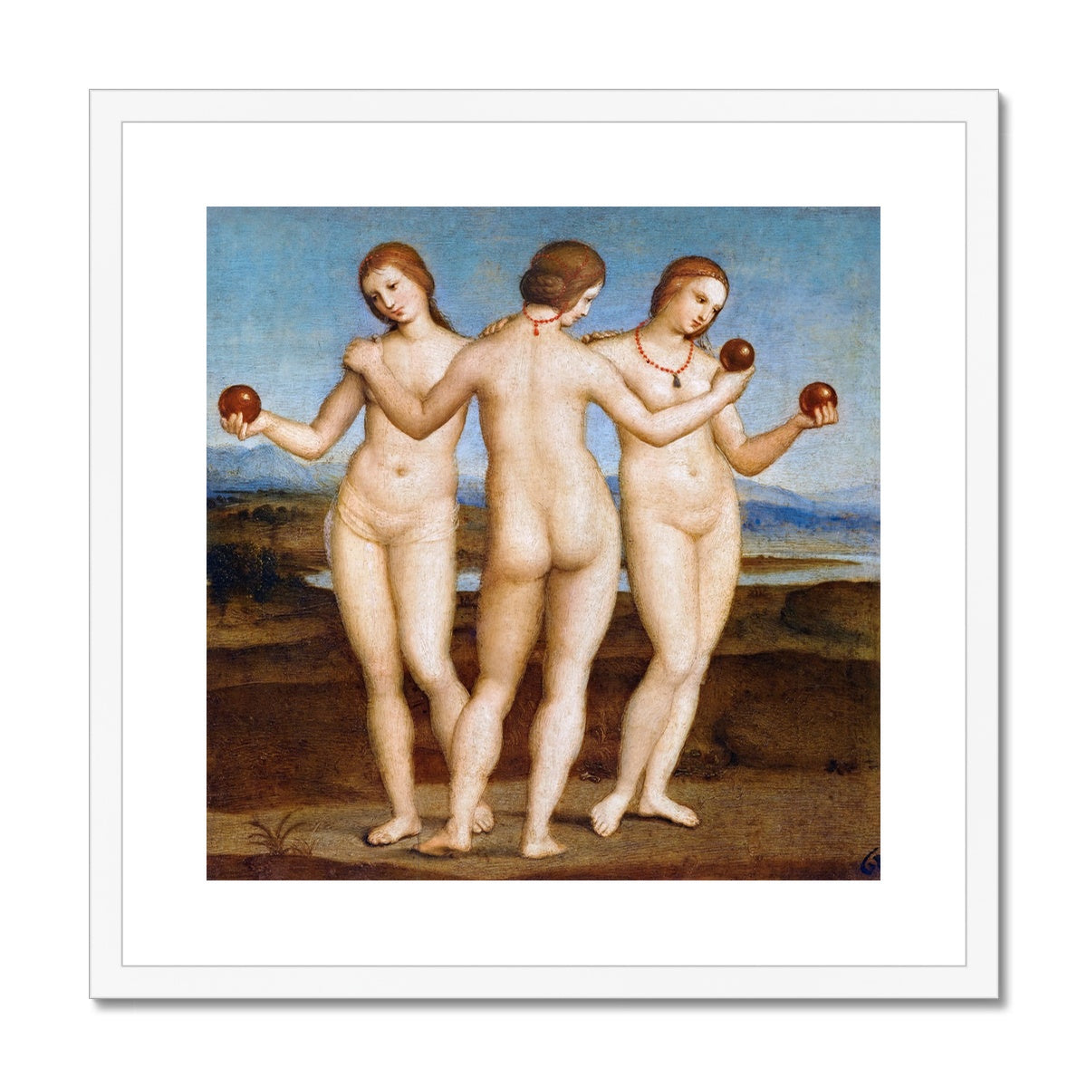 Three Graces (1504) by Raphael Raffaello Framed & Mounted Print