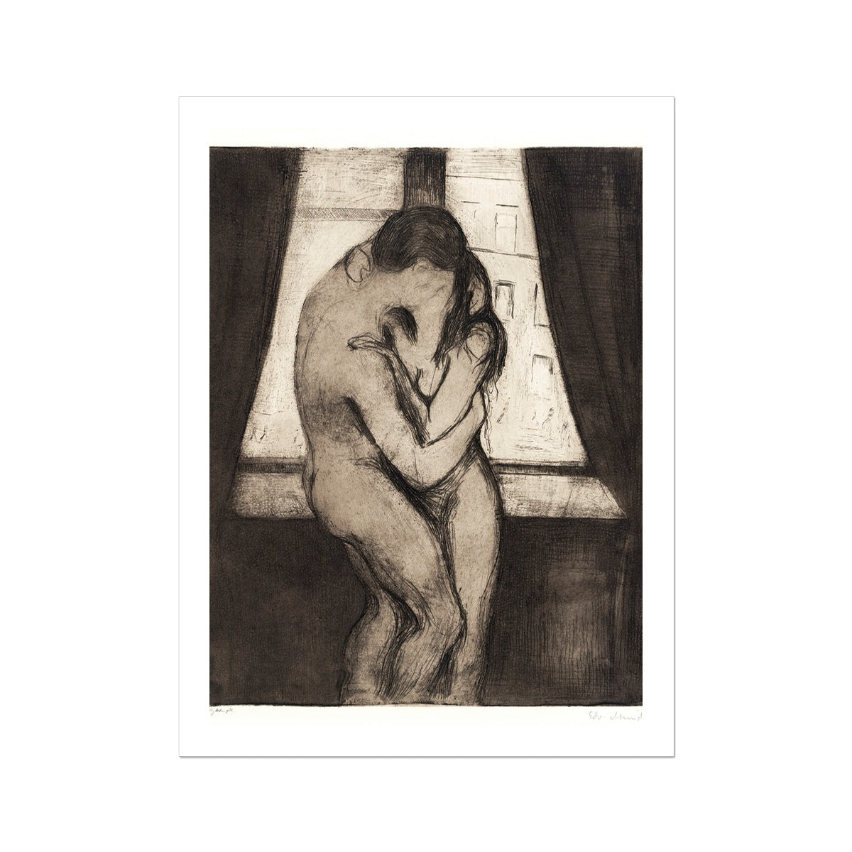 The Kiss by Edvard Munch Fine Art Print