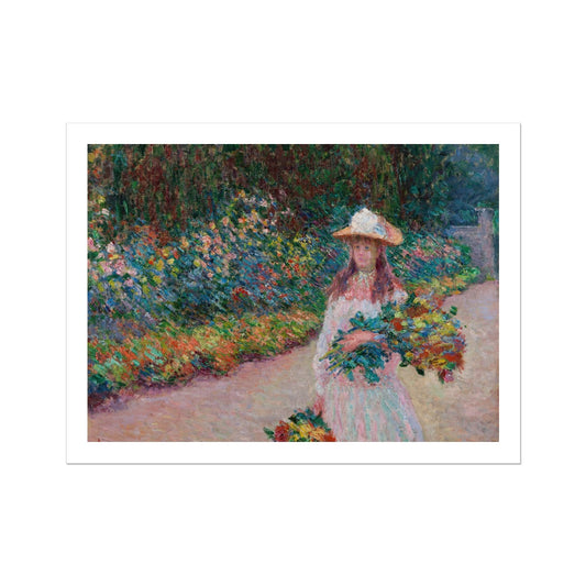 Jeune fille dans le jardin de Giverny by Claude Monet Fine Art Print