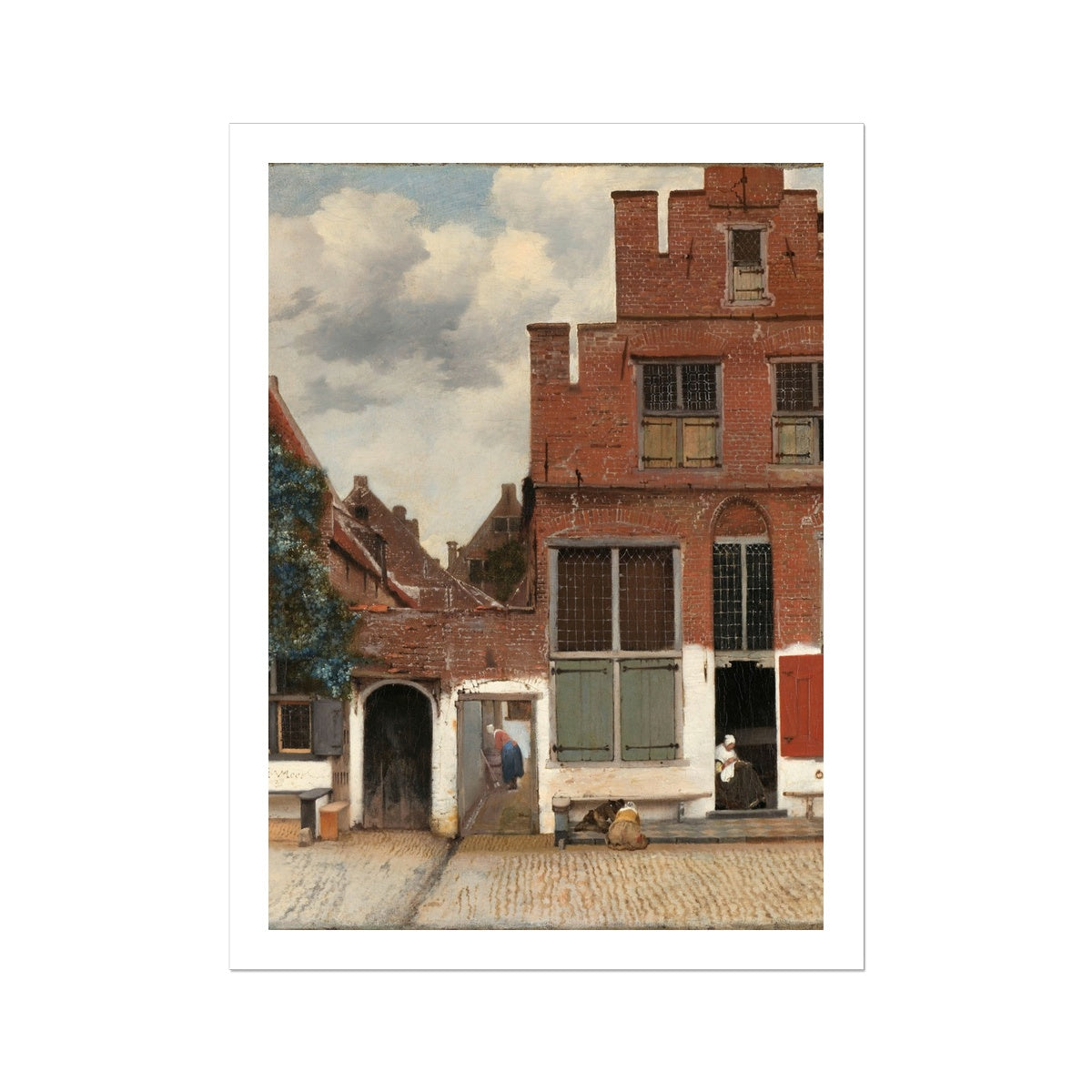 View of Houses in Delft, Known as ‘The Little Street’ byJohannes Vermeer Fine Art Print