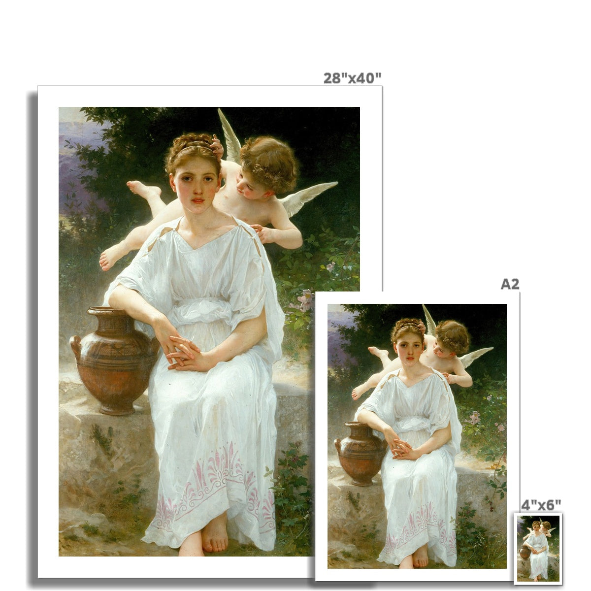 Whisperings of Love by William Bouguereau  Fine Art Print