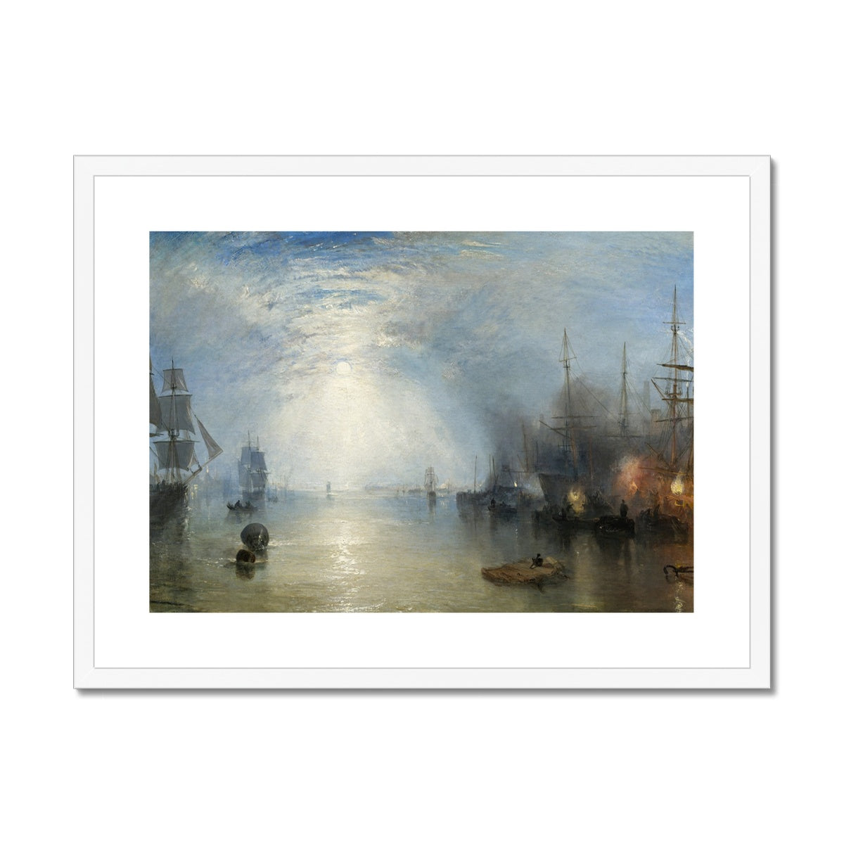 Keelmen Heaving in Coals by Moonlight by Joseph Mallord William Turner Framed & Mounted Print