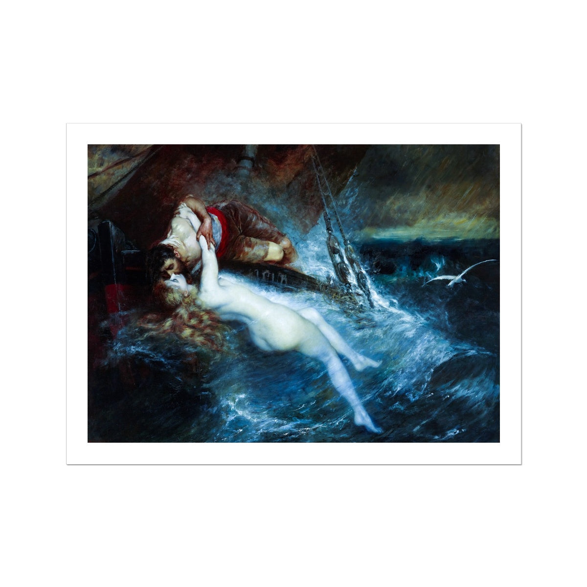 The Kiss of the Siren by Gustav Wertheimer Fine Art Print