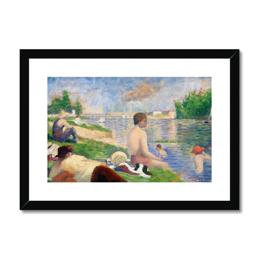 Final Study for “Bathers at Asnières” by Georges Seurat Framed & Mounted Print